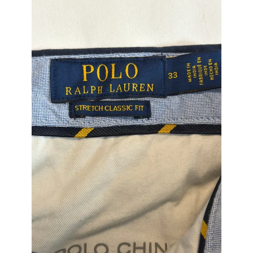 POLO Ralph Lauren Men’s Stretch Classic Fit Chino 9” Shorts Navy Blue SZ 33